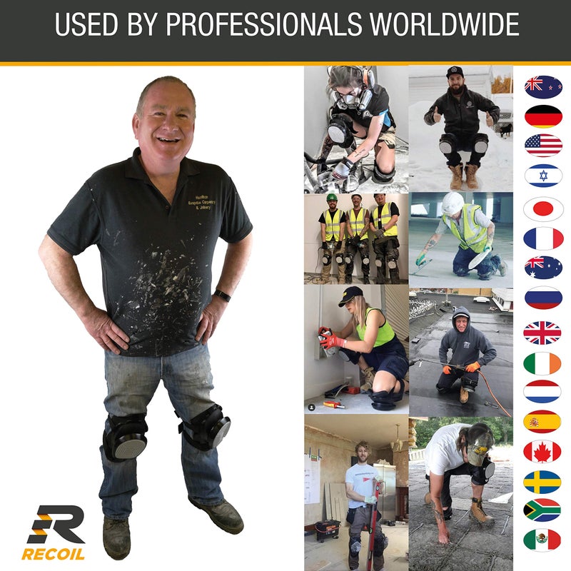 Recoil Knee Pads for Work Knee Pads | Construction Knee Pads for Tiling, Flooring, Roofing & Carpentry | rodilleras para trabajo | Spring Loaded Heavy Duty Knee Pad System | rodilleras de trabajo | - Image 3